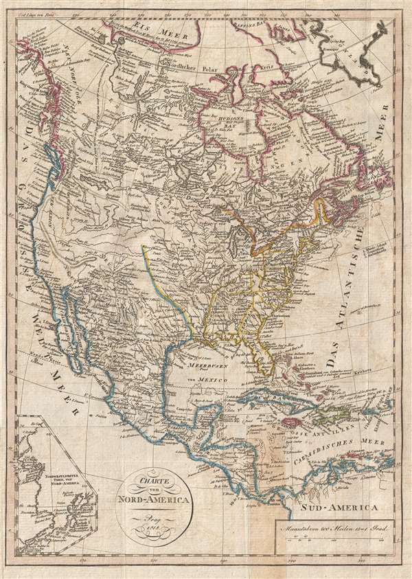 Charte von Nord-America Prag 1818. - Main View