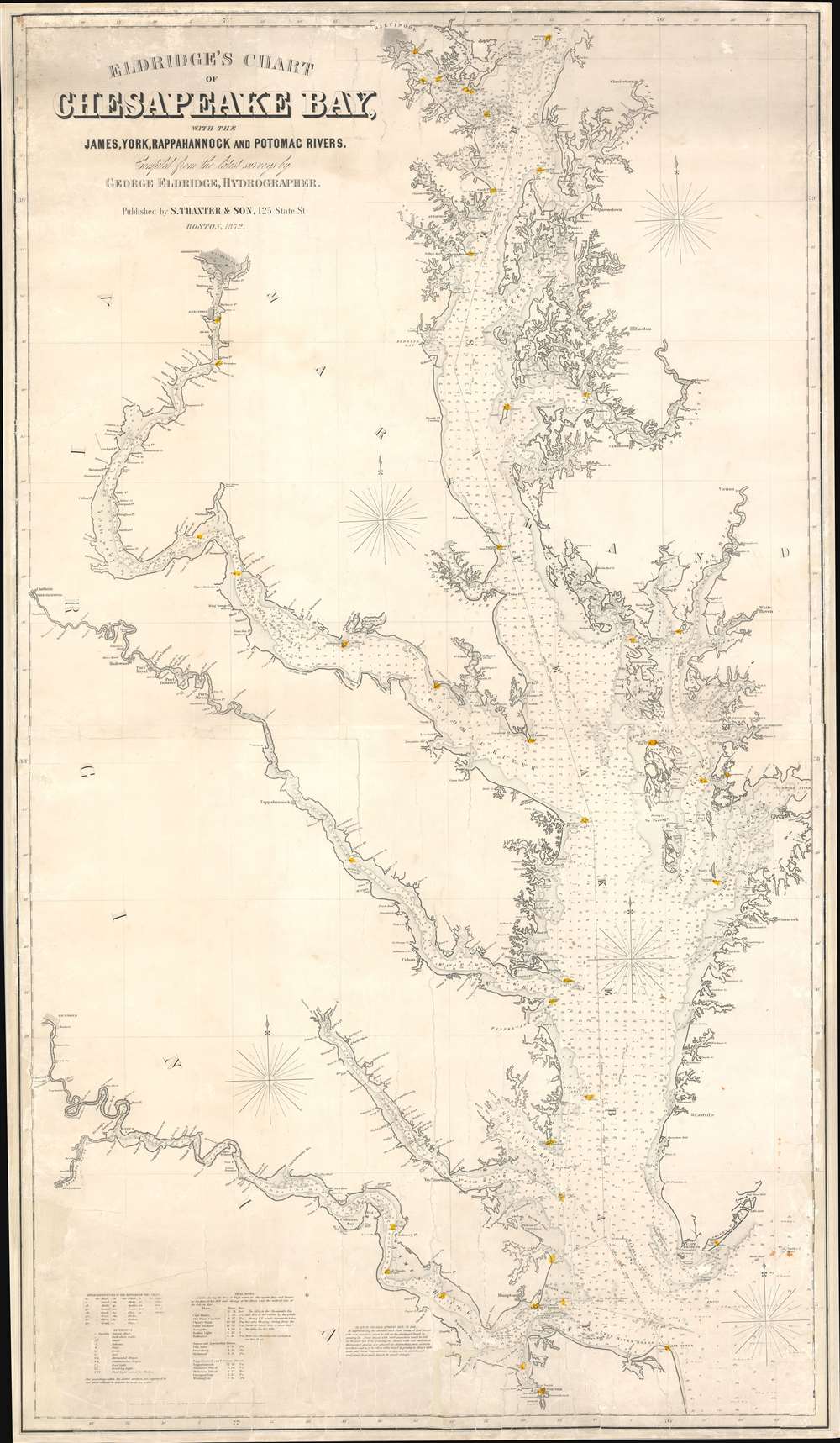 Eldridge's Chart of Chesapeake Bay, with the James, York, Rappahannock and Potomac Rivers. - Main View