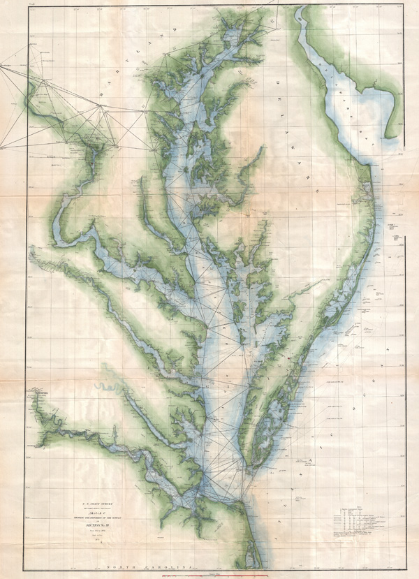 Sketch C Showing the Progress of the Survey in Section III From 1843 to 1873. - Main View