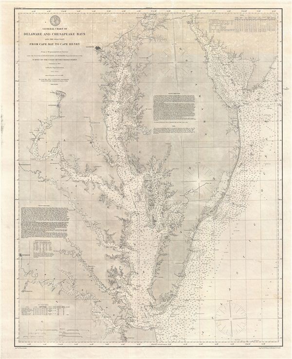 General Chart of Delaware and Chesapeake Bays and the Sea Coast from Cape May to Cape Henry. - Main View