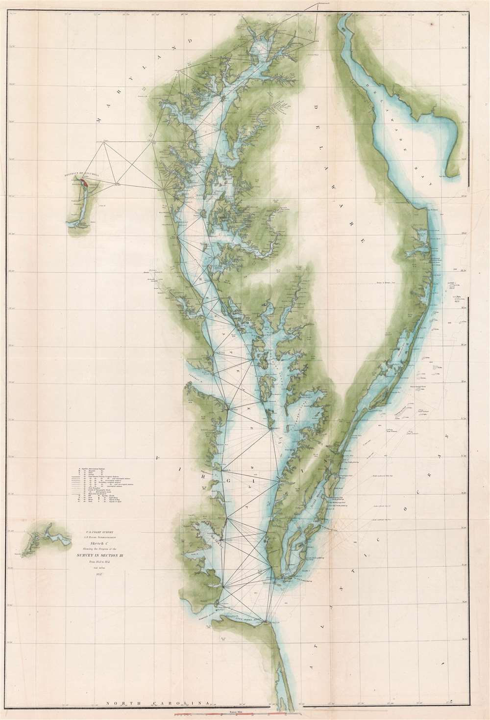 Sketch C Showing the Progress of the Survey in Section III From 1843 to 1852. - Main View