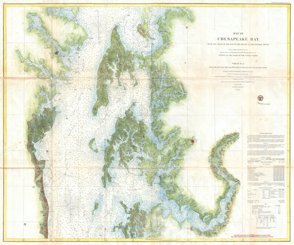 Map of Chesapeake Bay from the head of the bay to the mouth of the Potomac River. - Main View