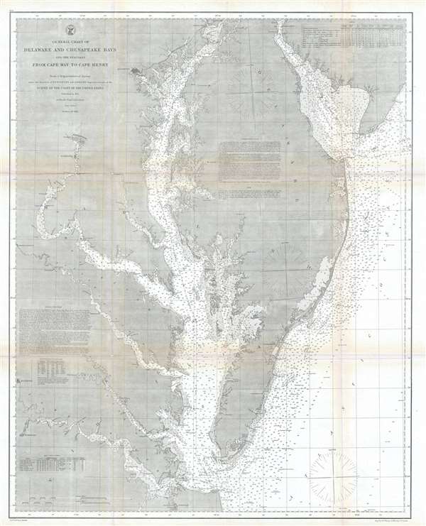 General Chart of Delaware and Chesapeake Bays and the Sea Coast from Cape May to Cape Henry. - Main View