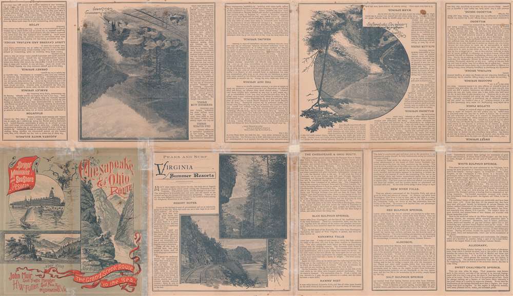 Map Showing the Route to the Mountain and Sea Side Resorts Chesapeake and Ohio Route. - Alternate View 1