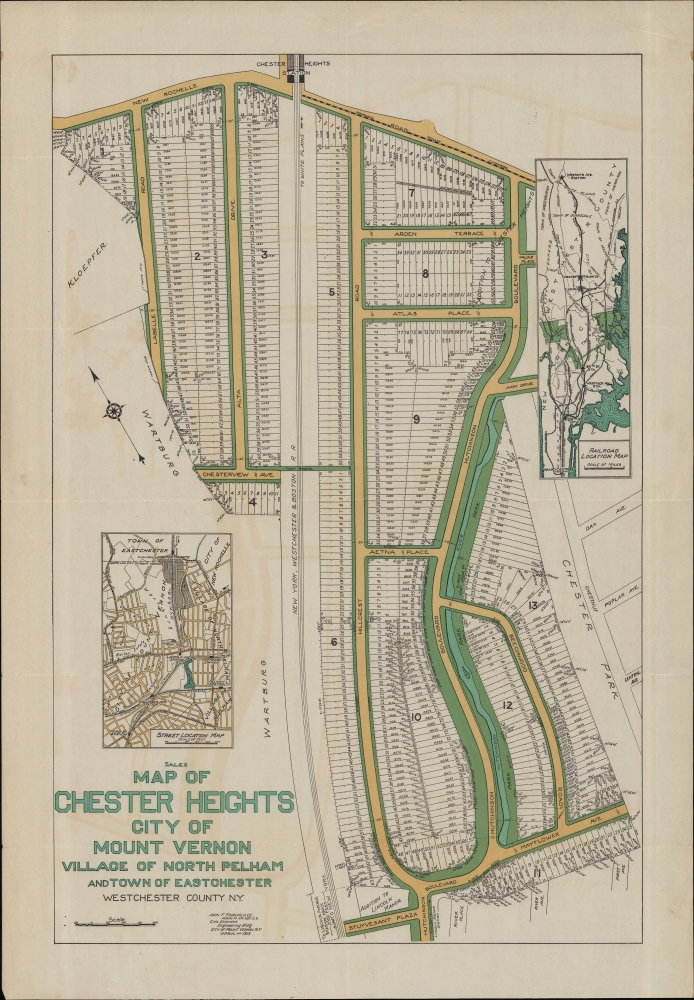 Sales Map of Chester Heights City of Mount Vernon Village of North Pelham and Town of Eastchester Westchester County N.Y. - Main View