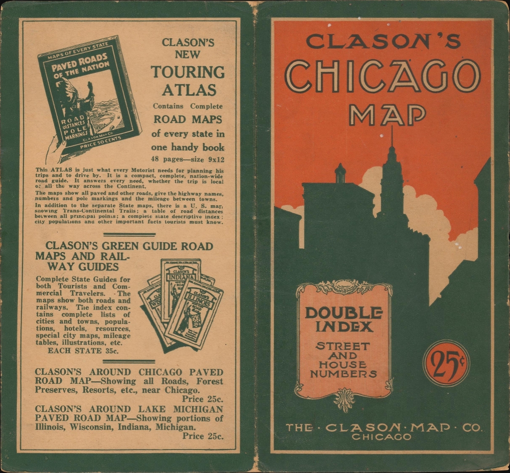 Clason's Double Indexed Map of Chicago. / Clason's Chicago Map. - Alternate View 2