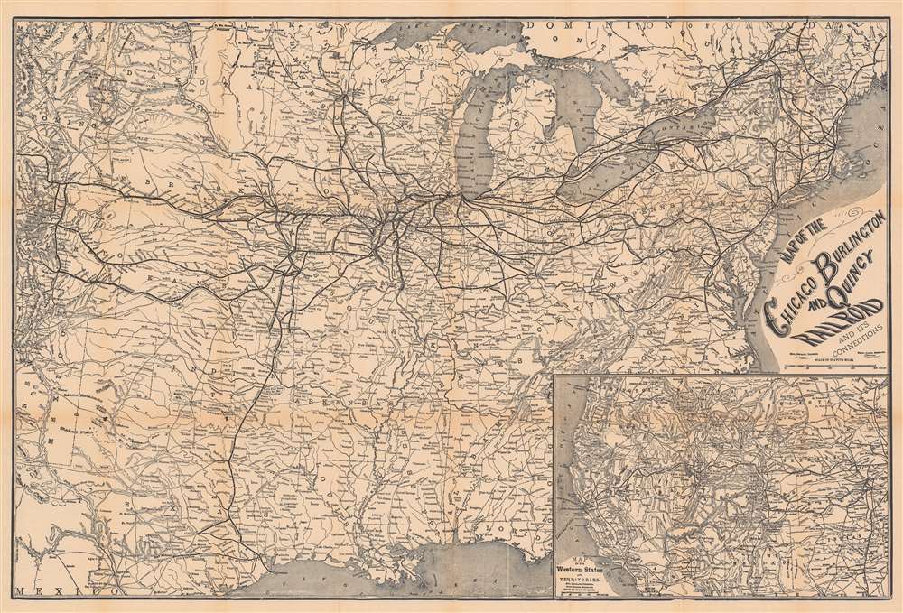 Map of the Chicago Burlington and Quincy Railroad and its Connections. - Main View