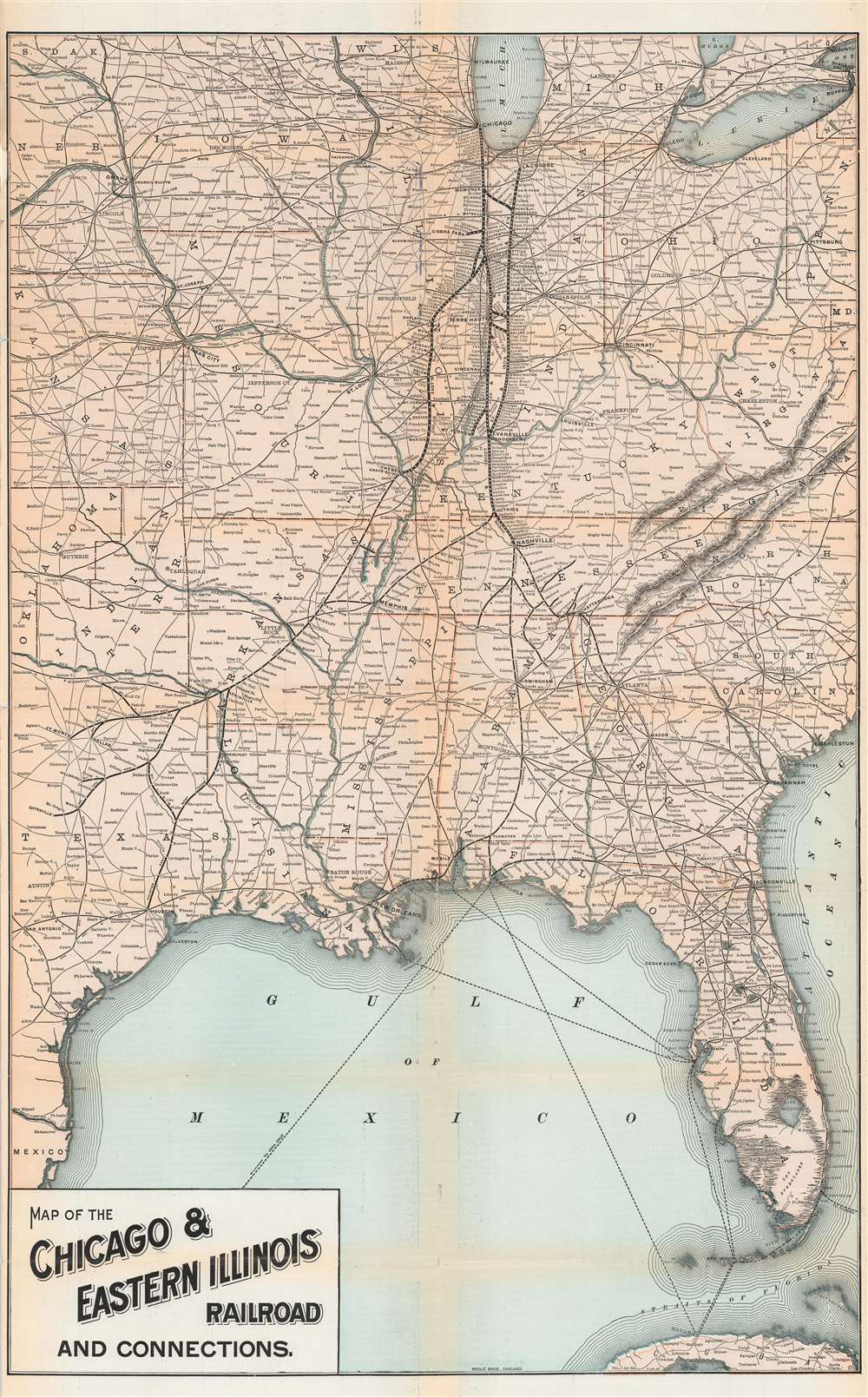 Map of the Chicago and Eastern Illinois Railroad and Connections. - Main View