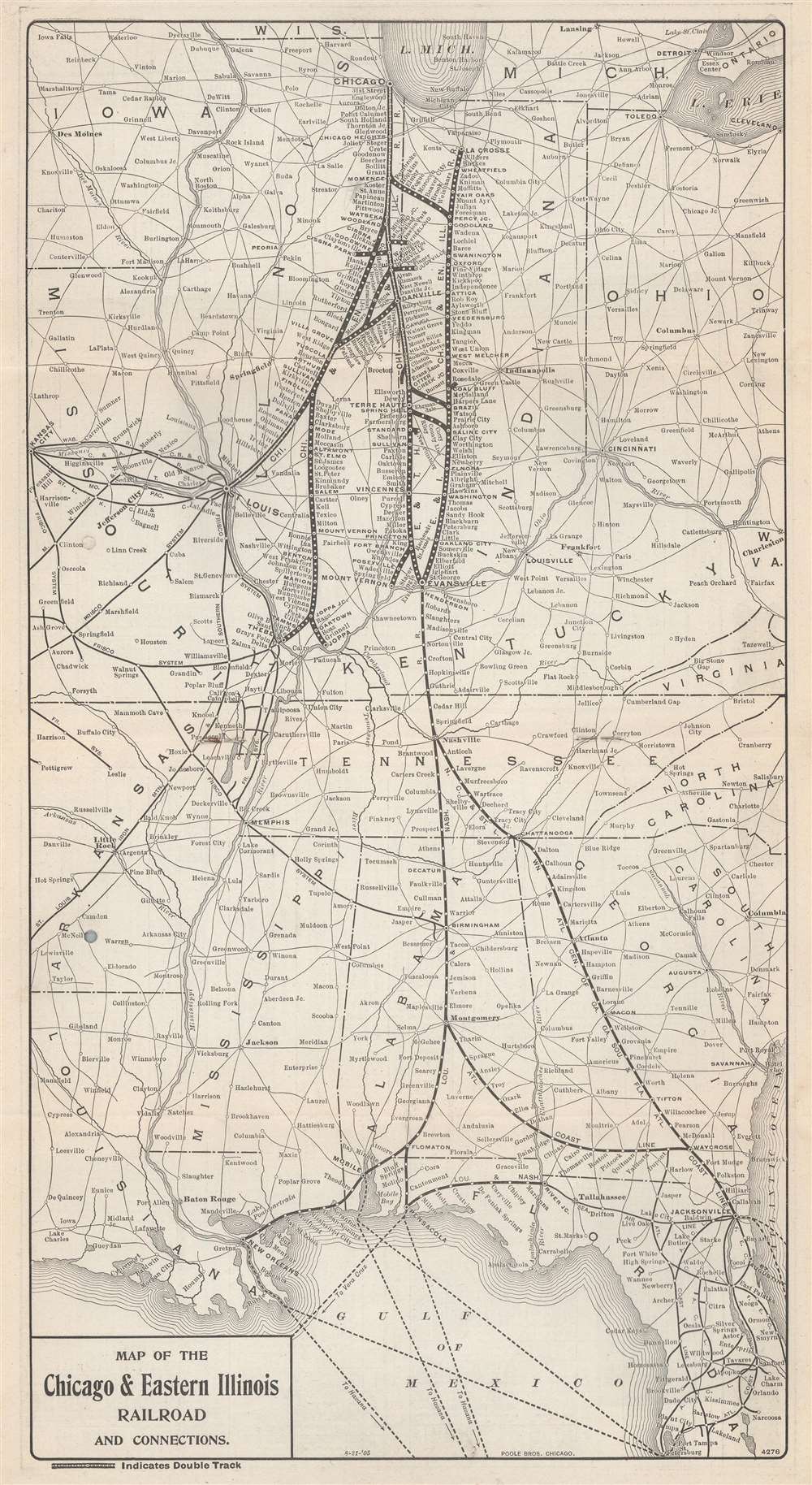 Map of the Chicago and Eastern Illinois Railroad and Connections. - Main View