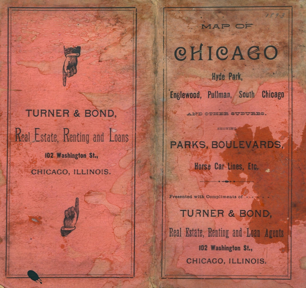 Map of Chicago and Suburbs, Hyde Park, Englewood, South Chicago, Pullman and Other Suburbs, showing Parks, Boulevards, Railroad Connections, Depots, Street Stations and Horse and Cable Car Lines. - Alternate View 2