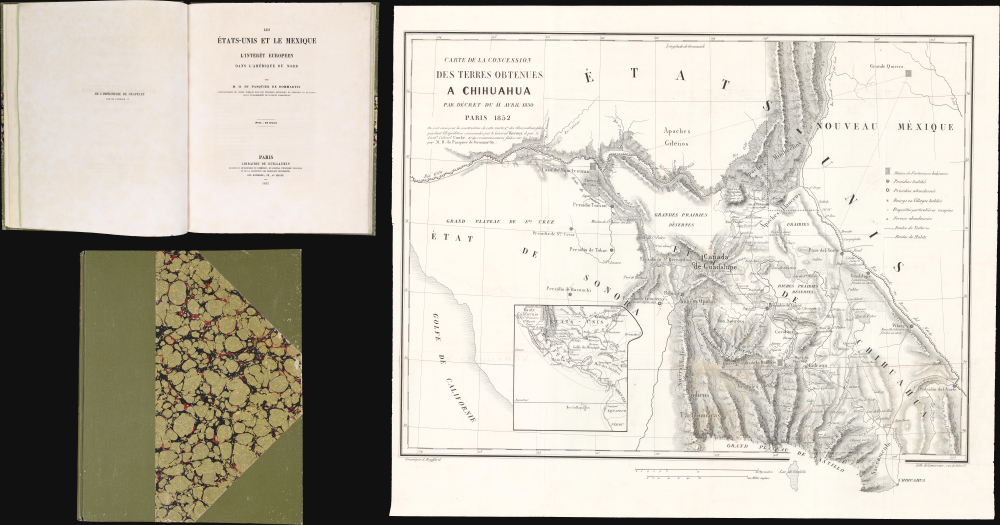 1852 Pasquier de Dommartin Map of Chihuahua, Mexico (Resisting US Expansionism)