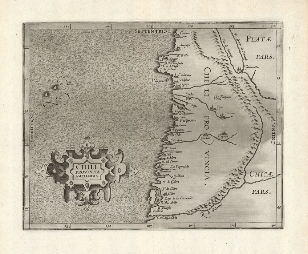 1597 Wytlfiet Map of Chile