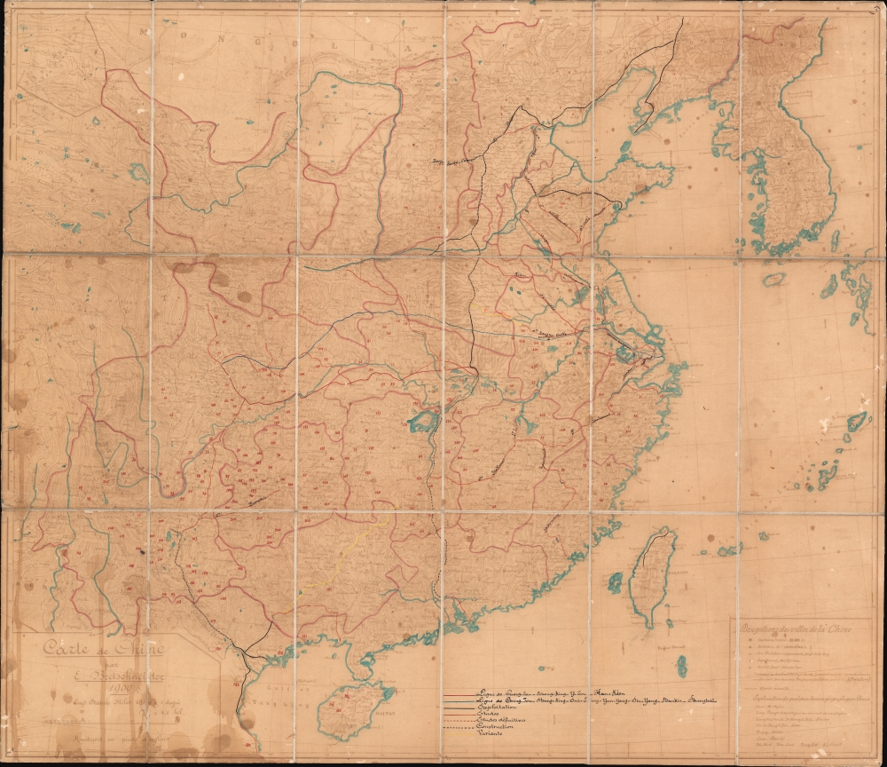 Carte de Chine par E. Bretschneider 1900. - Main View
