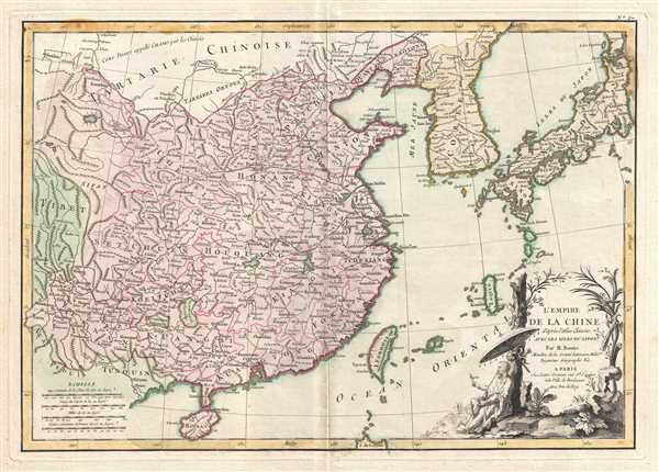 Antique Map of China and Japan Original 1882 Map for Framing