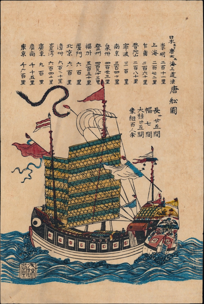 1810 Bunkindo Ukiyo-e View of Chinese Ship