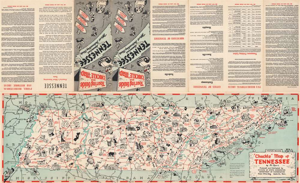 'Chuckle' Map of Tennessee. - Alternate View 1