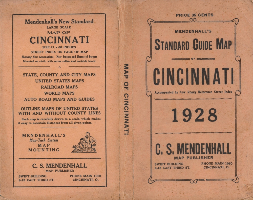 Mendenhall's standard guide map of Cincinnati : accompanied by new ready reference street index. - Alternate View 3