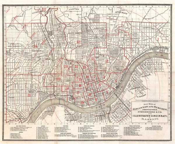 New Map of Cincinnati and Suburbs. - Main View