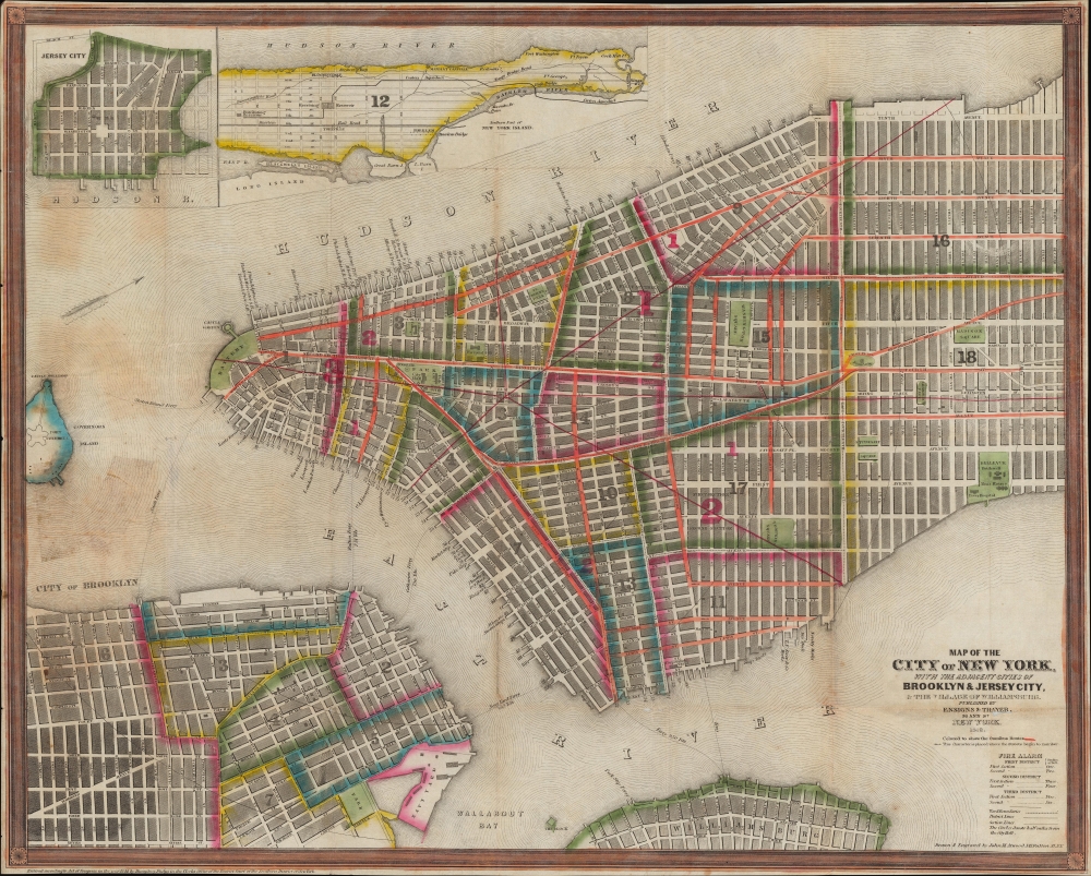 Map of the City of New York, with the Adjacent Cities of Brooklyn and Jersey City, and the Village of Williamsburg. - Main View