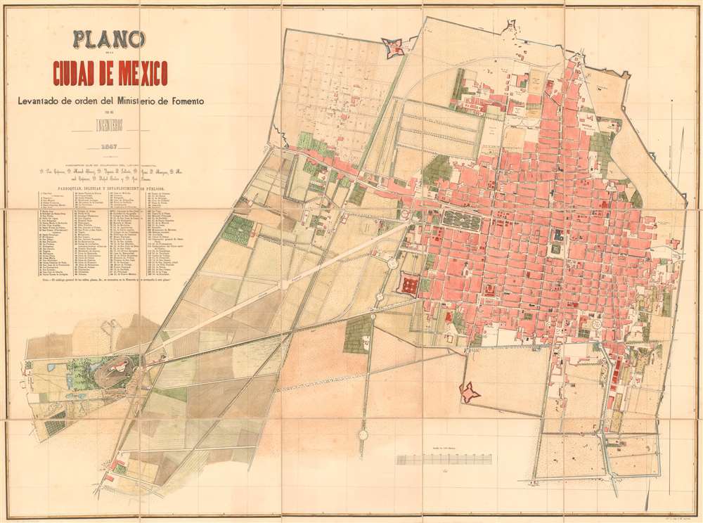 Plano de la Ciudad de Mexico.: Geographicus Rare Antique Maps