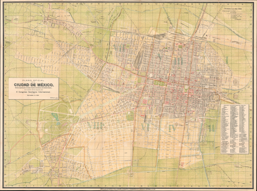 Plano oficial de la ciudad de México. Edición especial para el Consejo Superior de Gobierno del Distrito Federal, con motivo de la reunión del X Congreso Geológico Internacional. - Main View
