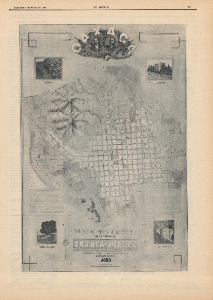 Oaxaca / Plano Topografico de la Ciudad de Oaxaca de Juarez. - Main View