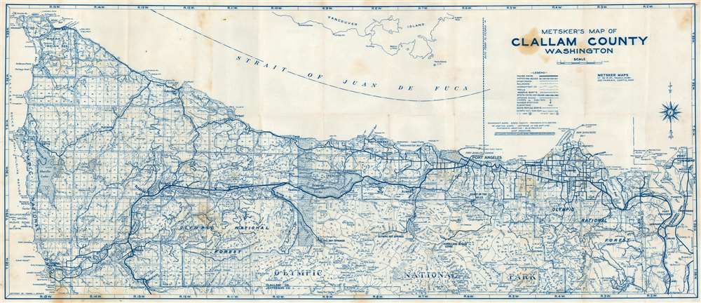 Metsker's Map of Clallam County Washington. - Main View