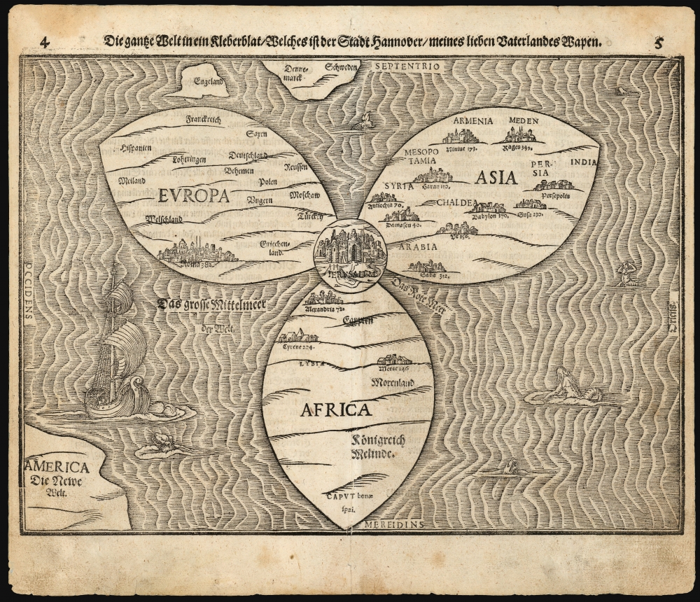 Die gantze Welt in ein Kleberblat, Welches ist der Stadt hannover / meines lieben Vaterlandes Wapen. - Main View