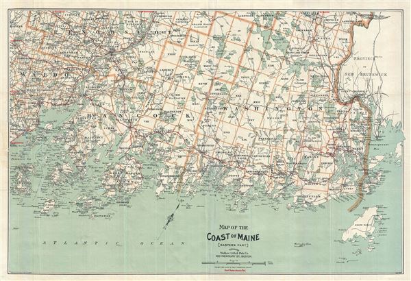 Map of the Coast of Maine (Eastern Part). - Main View