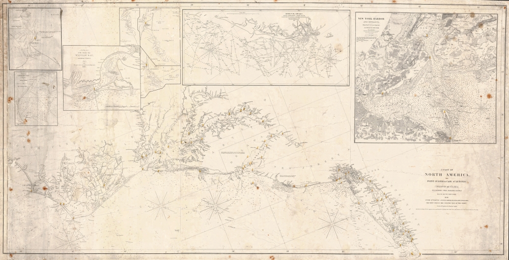 Coast of North America, from Point Judith to Cape St. Antonio (Island of Cuba) Including the Bahama Banks. - Main View