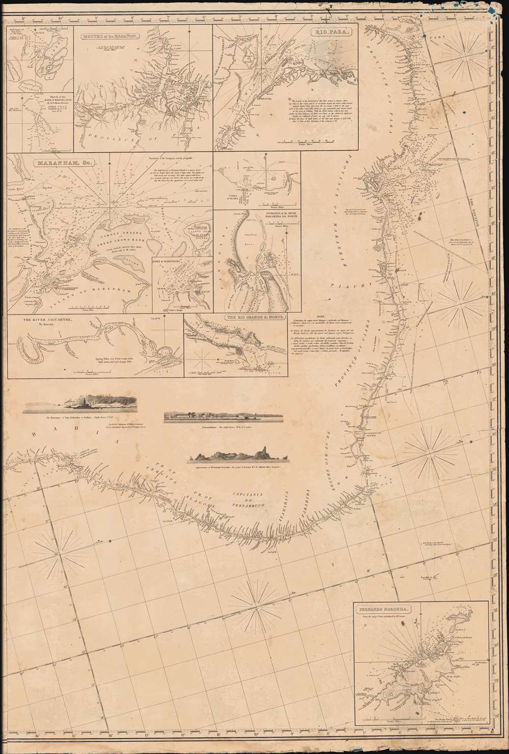 General Chart of the Coasts of Brazil, and c. From the River para to Buenos-Ayres; with Particular Plans of the Harbours. - Alternate View 4
