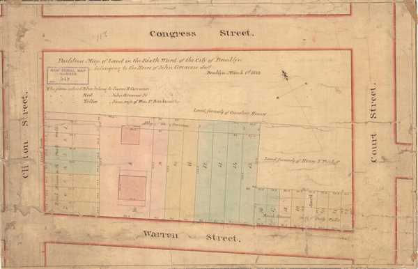 Partition Map of Land in the Sixth Ward of the City of Brooklyn belonging the Heirs of John Greacen decd. - Main View