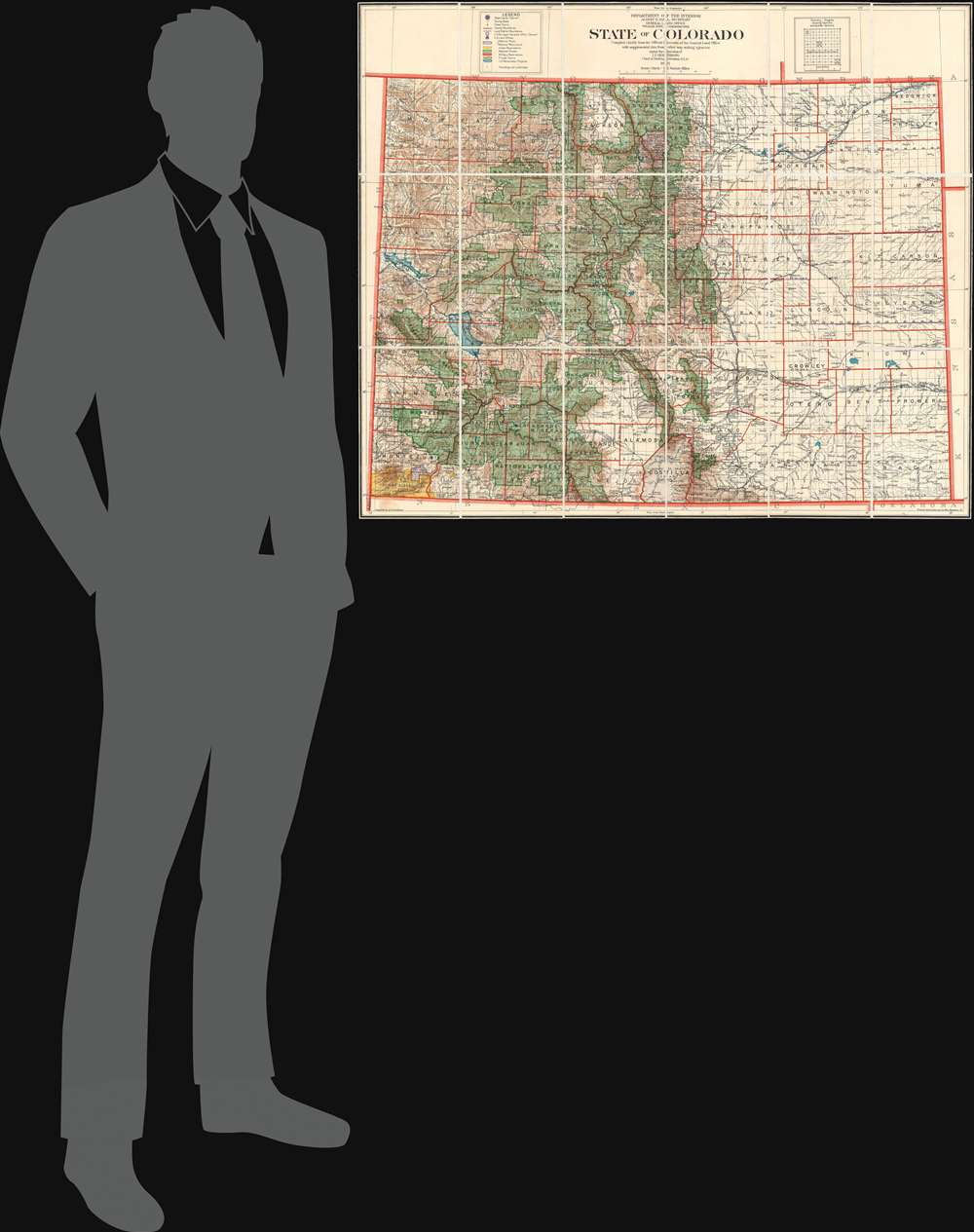 State of Colorado Compiled chiefly from the Official Records of the General Land Office with supplemental data from other map making agencies under the direction of I.P. Berthrong, Chief of Drafting Division, G.L.O. - Alternate View 1