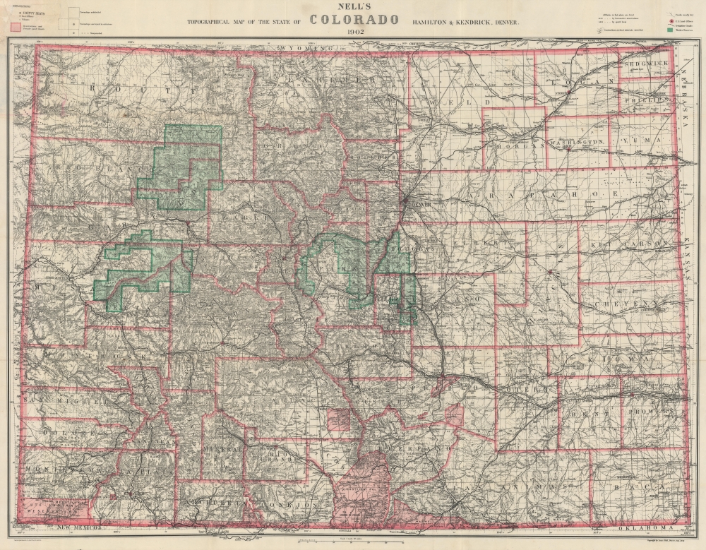 Nell's Topographical Map of the State of Colorado. - Main View