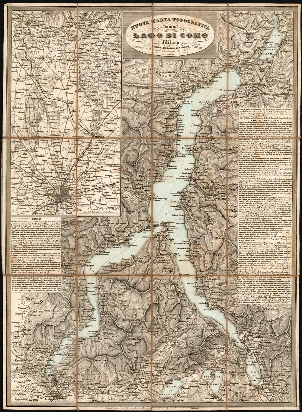 Nuova Carta Topografica Del Lago Di Como.: Geographicus Rare