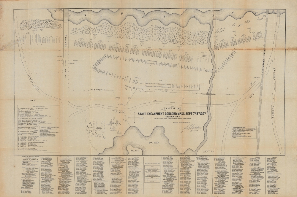 A Plan of the State Encampment Concord. Mass. Sept 7th 8th and 9th, Embracing Key to Bachelder’s Picture of the Review, Sept. 9th. 1859. - Main View