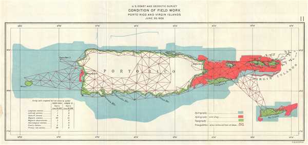 1926 U.S. Coast and Geodetic Survey Map of Puerto Rico and the Virgin Islands