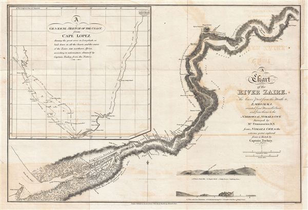 A Chart of the River Zaire, the lower part from the Mouth to Embomma, corrected from Maxwell's Chart, and from thence to the Narrows at Numaza Cove. - Main View