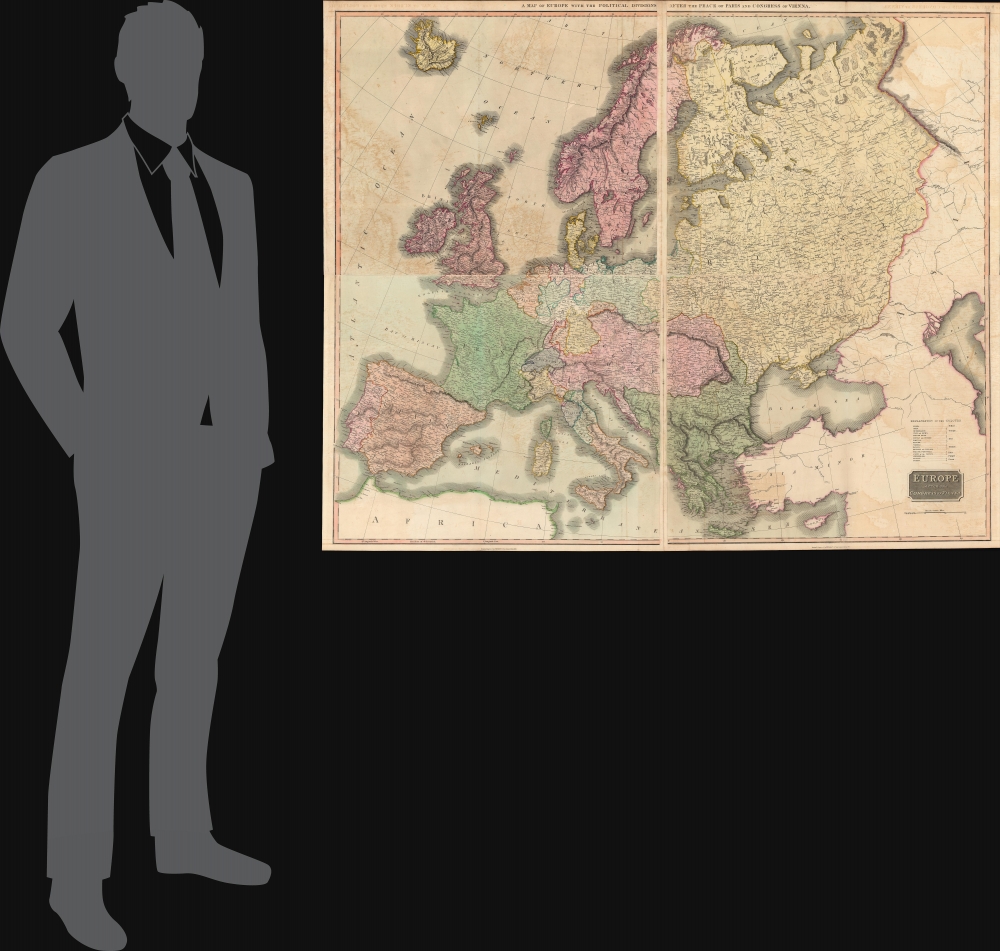 A Map of Europe with the Political Divisions after the Peace of Paris and Congress of Vienna / Europe after the Congress of Vienna. - Alternate View 1