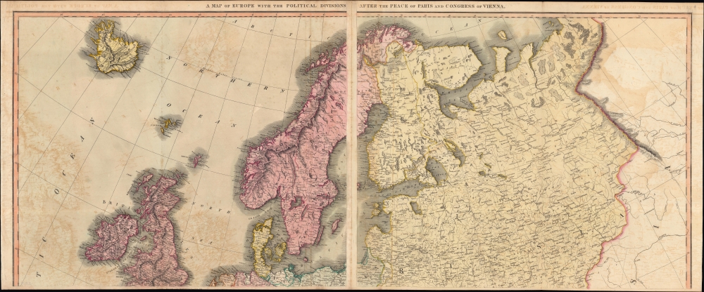 A Map of Europe with the Political Divisions after the Peace of Paris and Congress of Vienna / Europe after the Congress of Vienna. - Alternate View 2