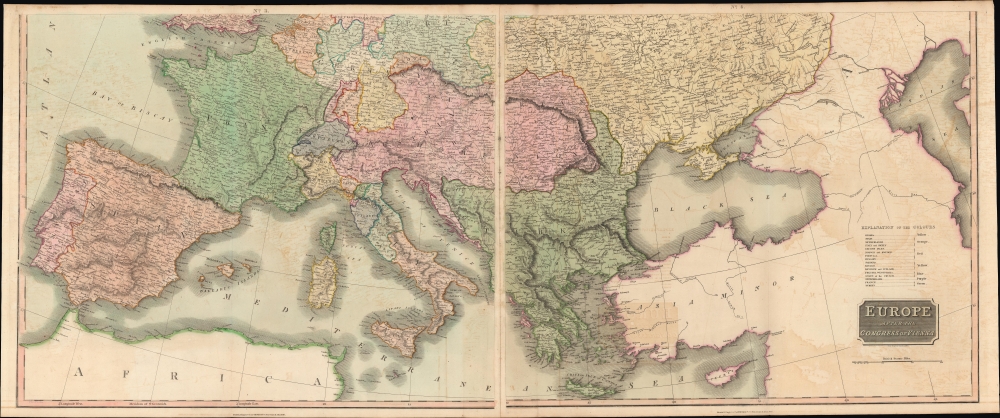 A Map of Europe with the Political Divisions after the Peace of Paris and Congress of Vienna / Europe after the Congress of Vienna. - Alternate View 3