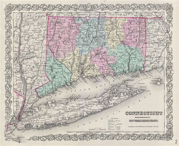 Connecticut With Portions Of New York & Rhode Island. - Main View