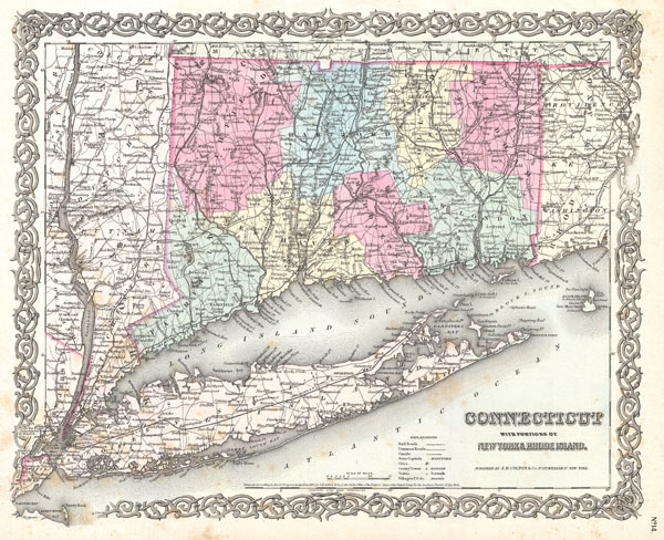 Connecticut with portions of New York and Rhode Island. - Main View