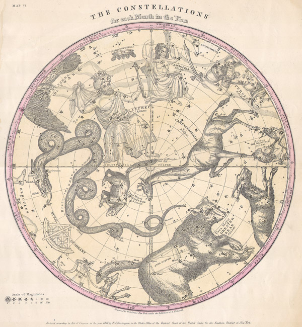 October Star Chart Northern Hemisphere