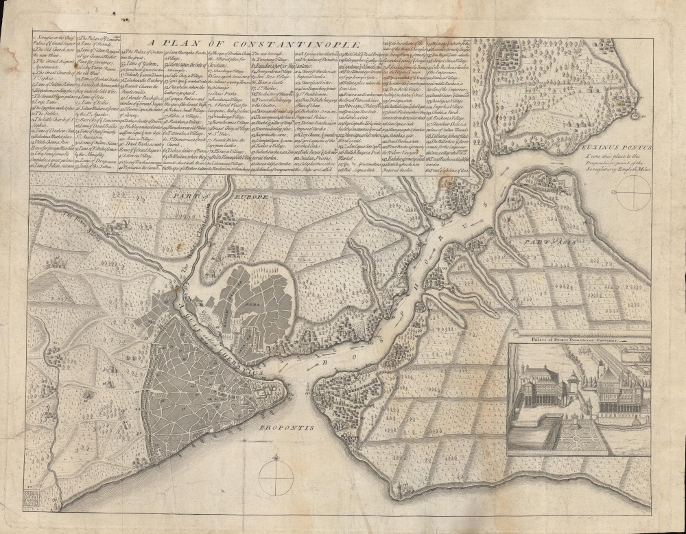 1735 Cantemir Map of Istanbul / Constantinople