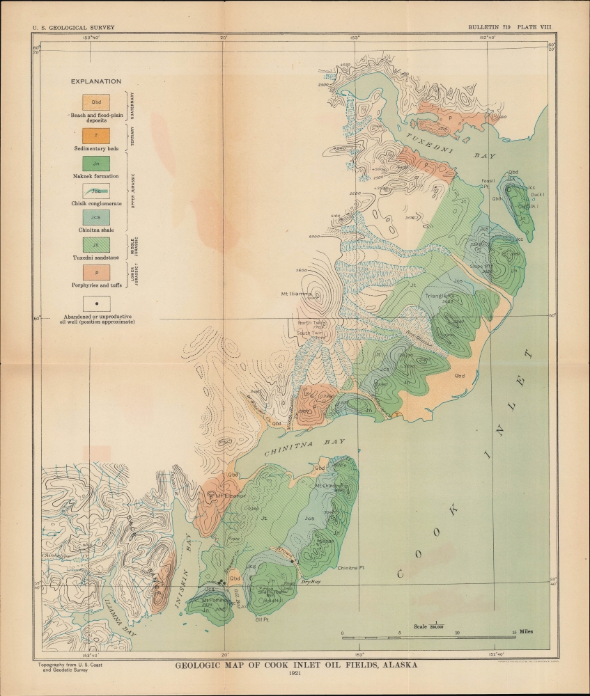 Geologic Map of Cook Inlet Oil Fields, Alaska. - Main View