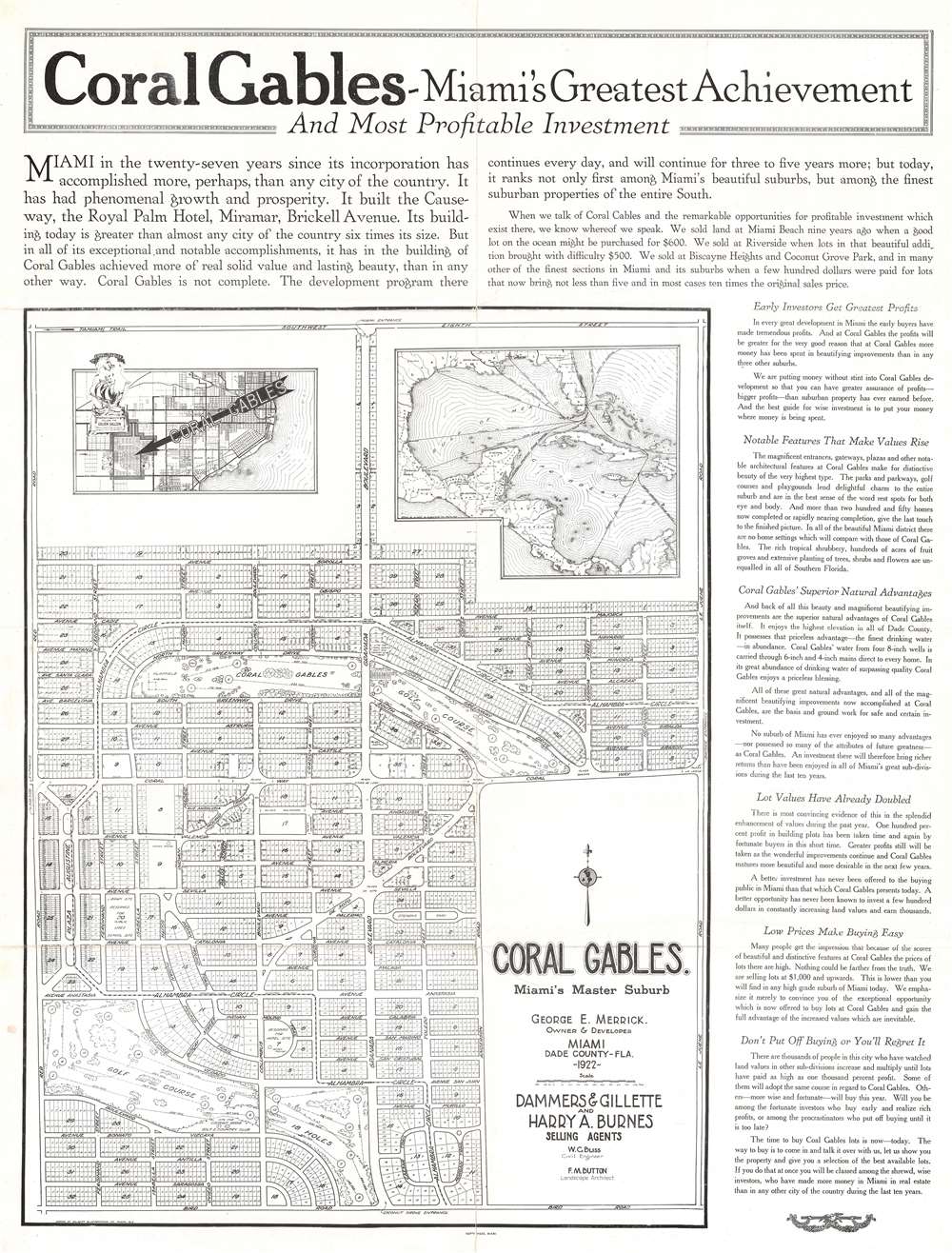 Coral Gables - Miami's Greatest Achievement and Most Profitable Investment. / Coral Gables. Miami's Master Suburb. - Alternate View 2