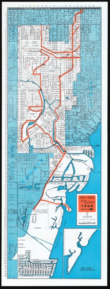 Coral Gables Self-Guided Tour Map: A ten mile scenic Self-Guided Tour for your enjoyment! - Main View