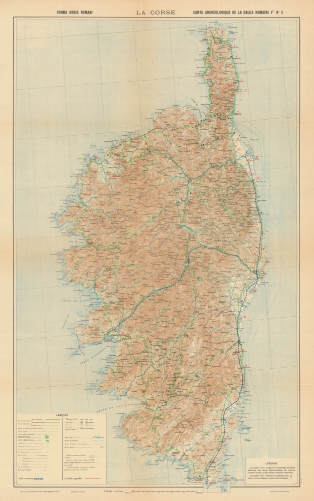 La Corse. Forma Orbis Romani. Carte archéologique de la Gaule romaine Flle. No. 3. - Main View