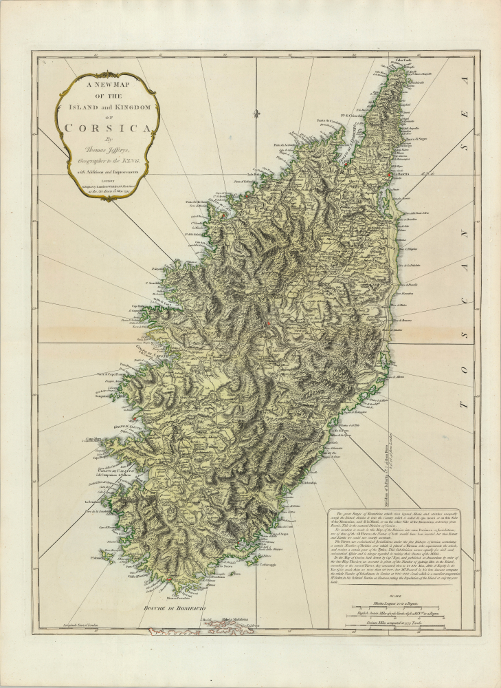 1794 Jefferys and Laurie Map of Corsica